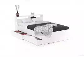 Кровать двуспальная с ящиками белая, 10 999.00 ₽, Горно-Алтайск